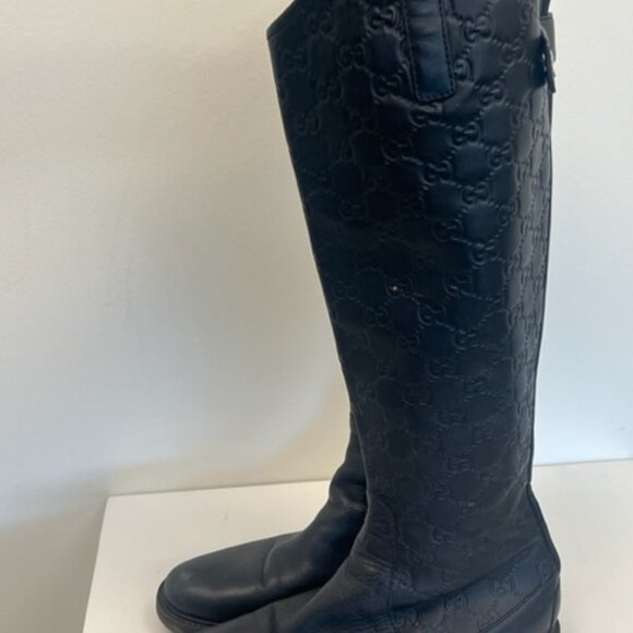 GUCCI GG Embossed leather riding boots us 7/ EU 37 - Picture 6 of 10